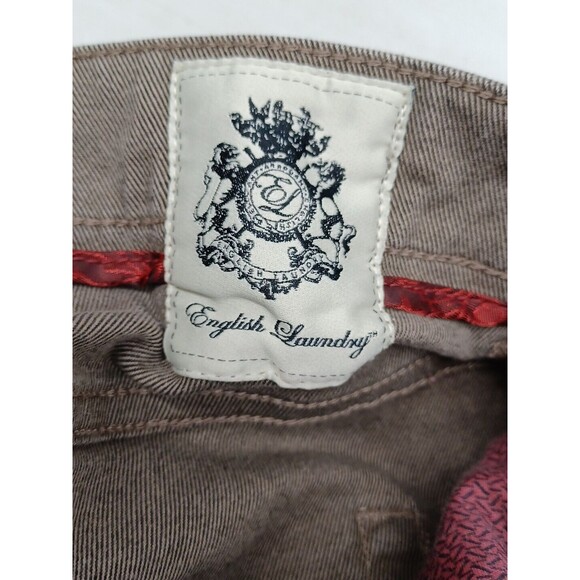 english laundry Chino pants Regular 40x32 Brown Straight Leg Flat Front Preppy - Picture 7 of 9